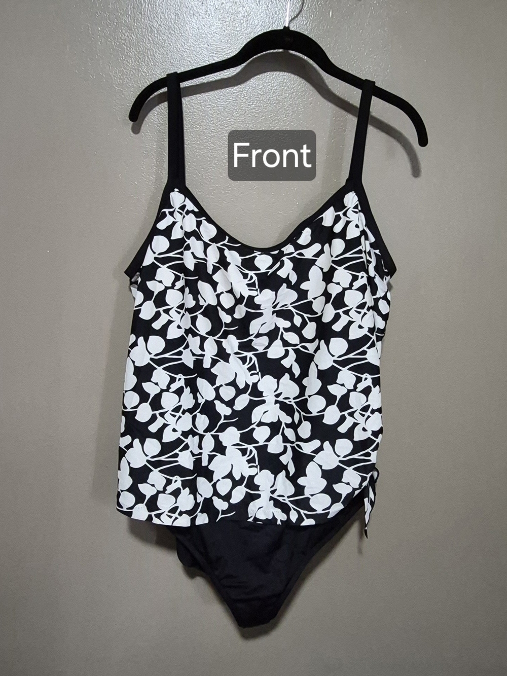 Azul By Maxine Of Hollwood Plus Size Slimming One Piece Tankini Swimsuit, 20W
